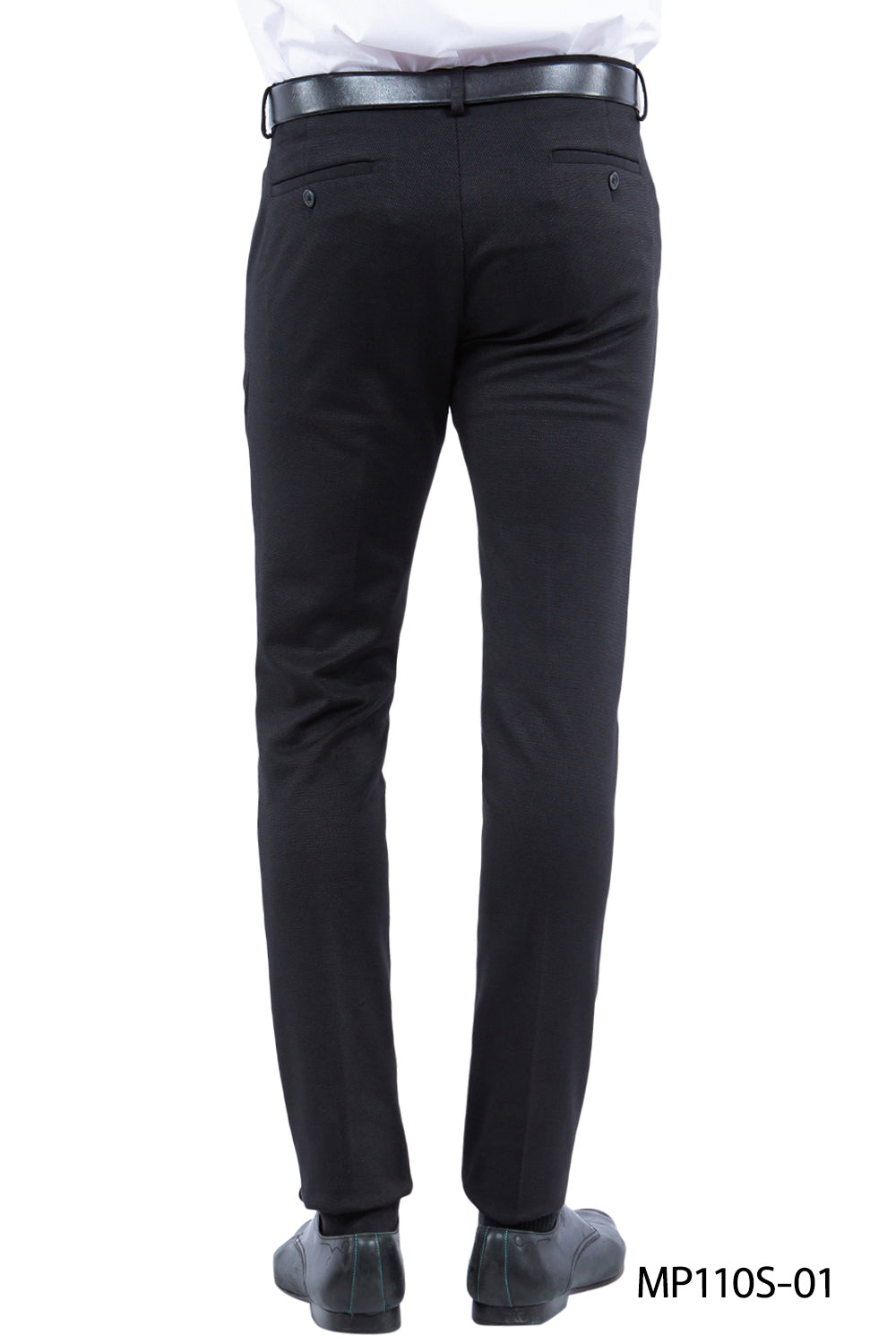 Zegarie Z-Flex Men's Black Slim Fit Dress Pants – 4-Way Stretch Wrinkle-Resistant Trousers