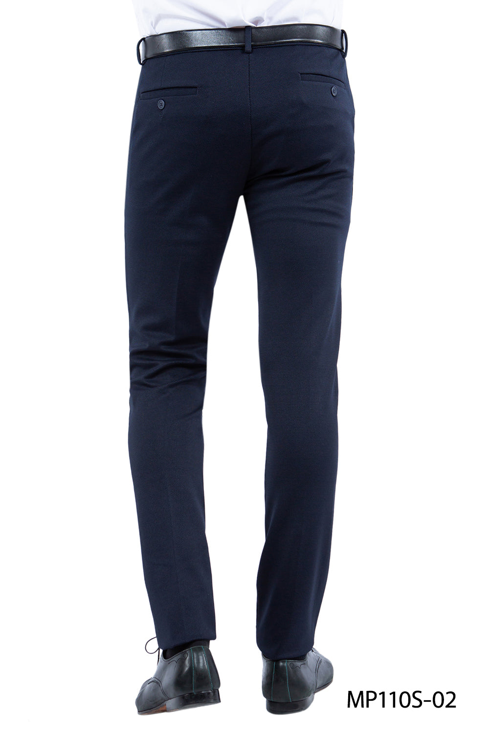 Zegarie Z-Flex Men's Navy Slim Fit Dress Pants – 4-Way Stretch Wrinkle-Resistant Trousers