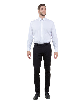 Zegarie Z-Flex Men's Black Slim Fit Dress Pants – 4-Way Stretch Wrinkle-Resistant Trousers