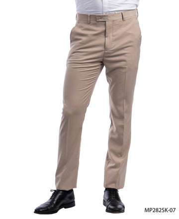 Sean Alexander Men's Tan Skinny Fit Dress Pants – Modern Formal Trousers