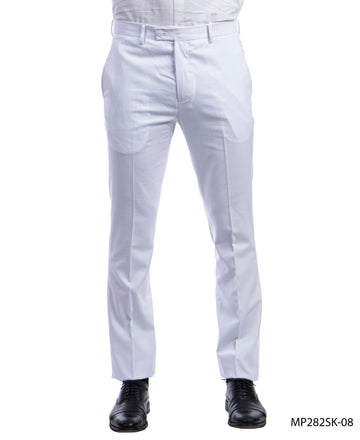 Sean Alexander Men's White Skinny Fit Dress Pants – Modern Formal Trousers