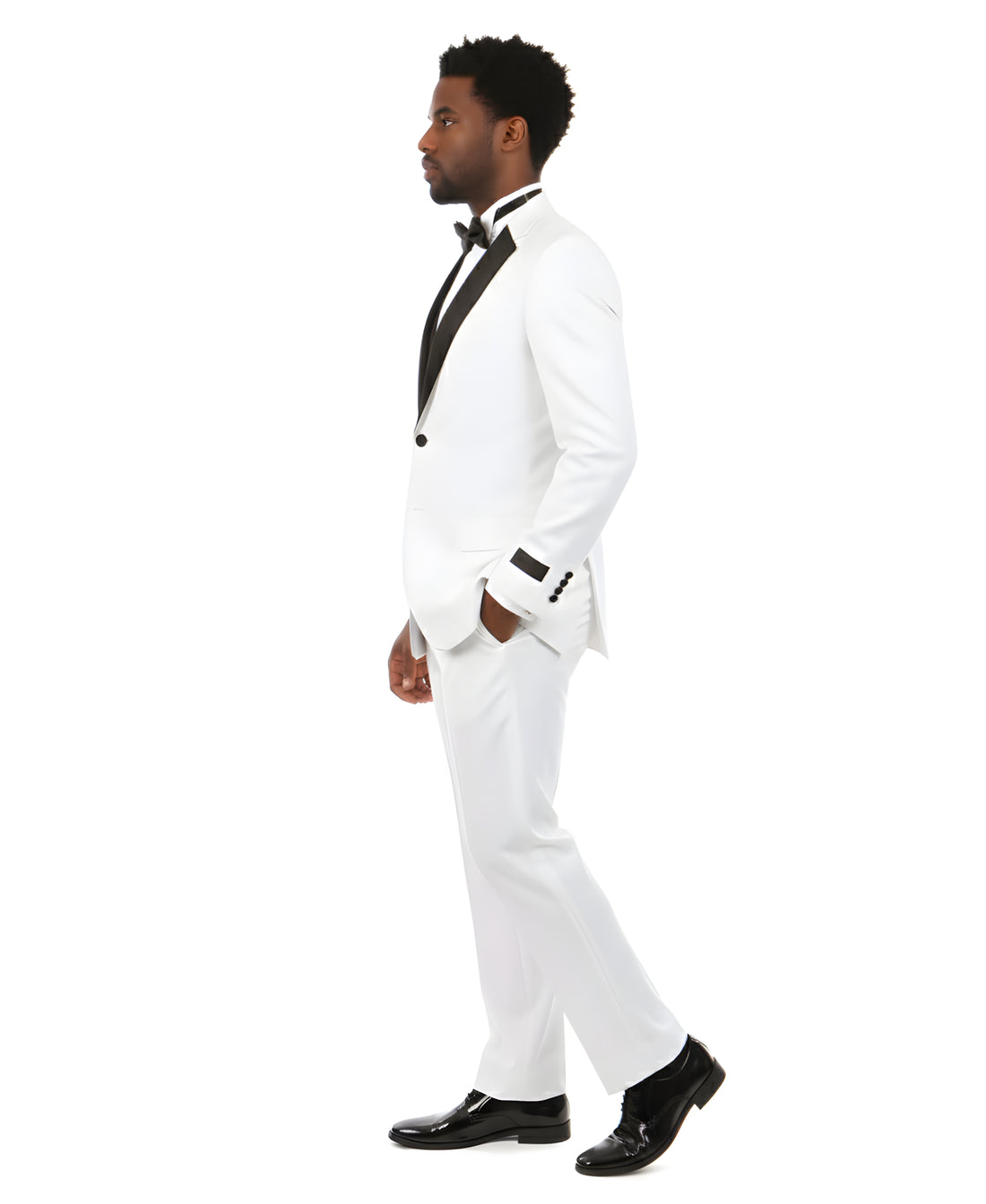 Men's Black 3-Piece Peak Lapel Tuxedo – Modern Formal Wedding & Prom Suit