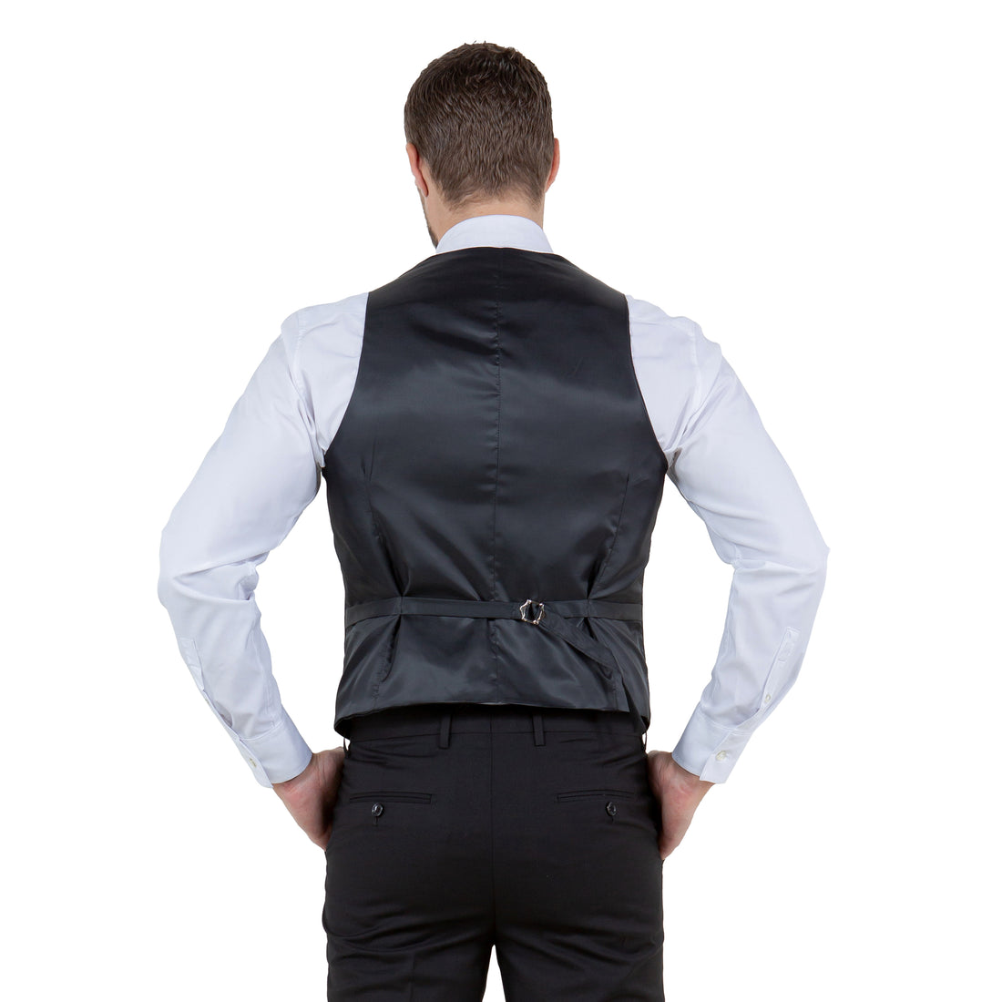 Tazzio Men's Slim-Fit Black Velvet Vest & Bow Tie Set – Formal Suit Separates