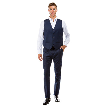 Zegarie Men's Tailored Fit Navy Suit Vest – Formal V-Neck Dress Vest