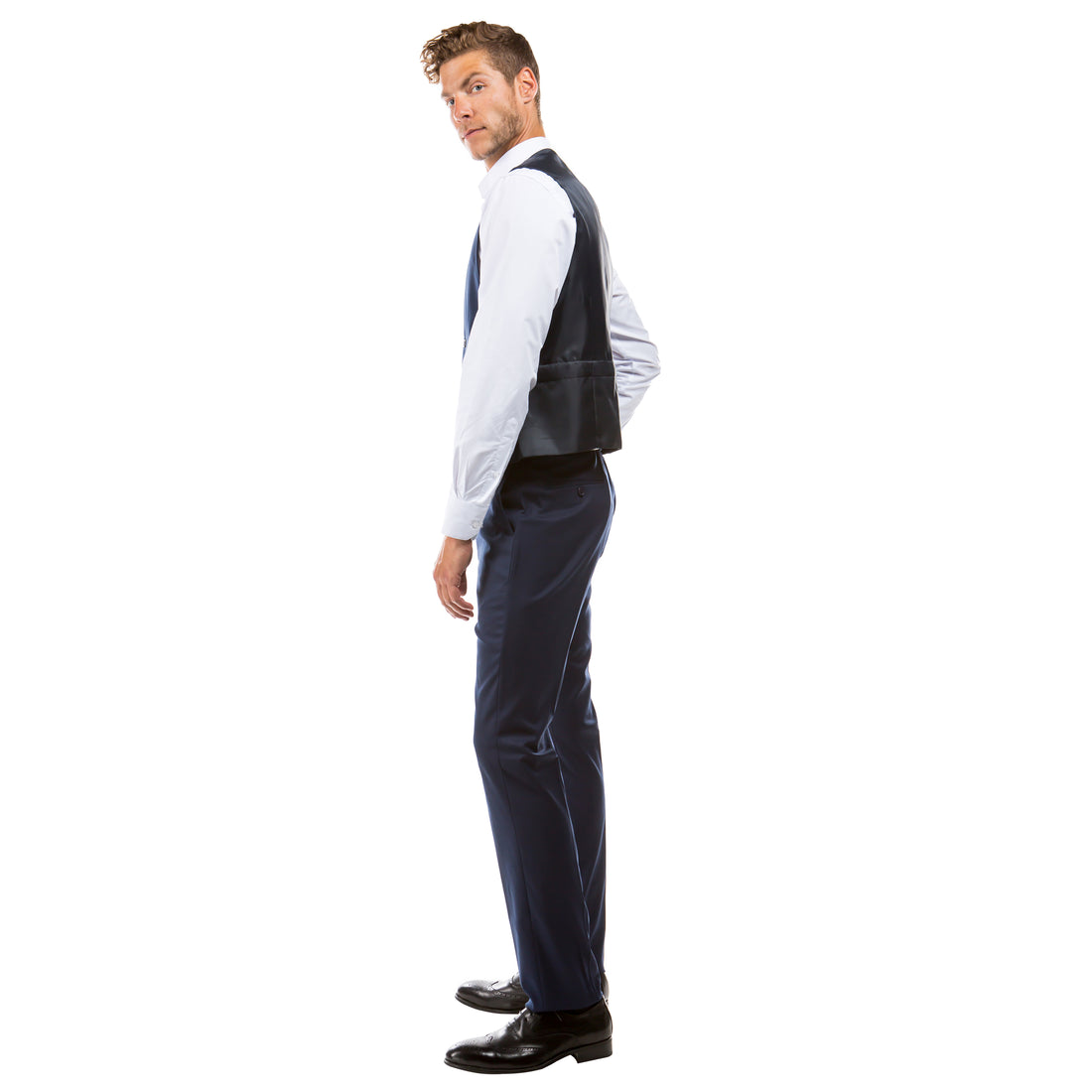 Zegarie Men's Tailored Fit Navy Suit Vest – Formal V-Neck Dress Vest