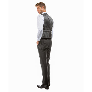 Zegarie Men's Tailored Fit Dark Grey Suit Vest – Formal V-Neck Dress Vest