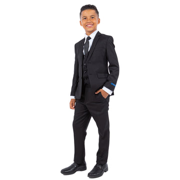 Perry Ellis Boys 5-Piece Black Suit Set