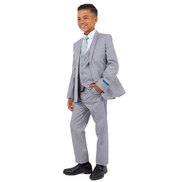 Perry Ellis Boys 5-Piece Light Grey Suit Set