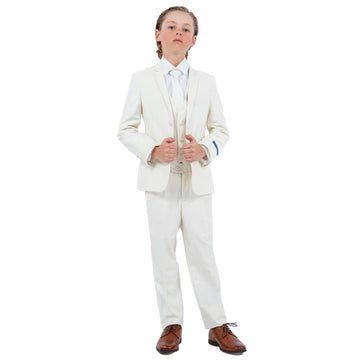 Perry Ellis Boys 5-Piece Off-White Suit Set