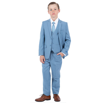 Perry Ellis Boys 5-Piece Dusty Blue Suit Set