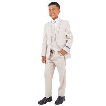 Perry Ellis Boys 5-Piece Beige Suit Set