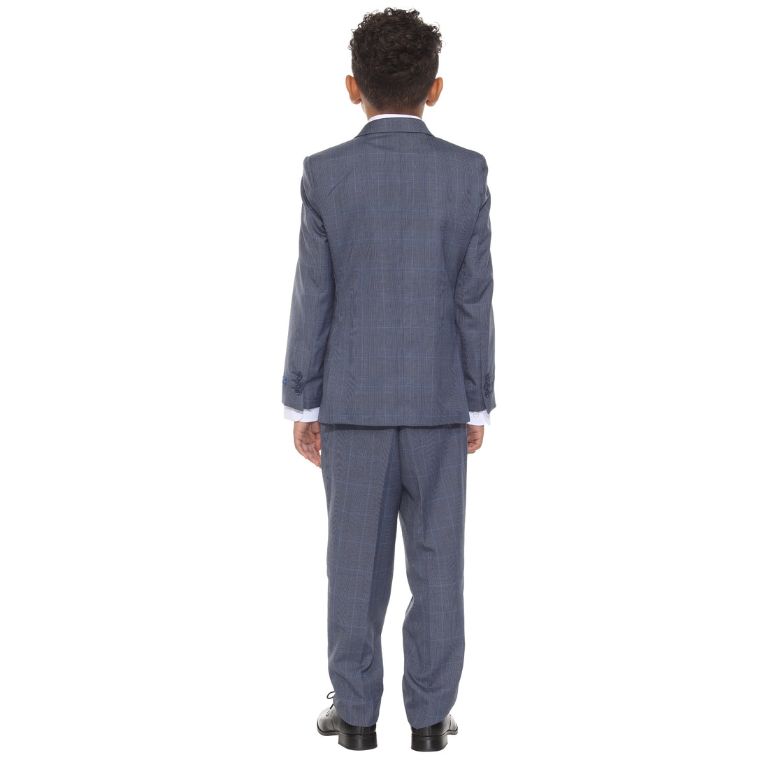 Perry Ellis Portfolio Boys 5-Piece Blue Glen Plaid Suit Set