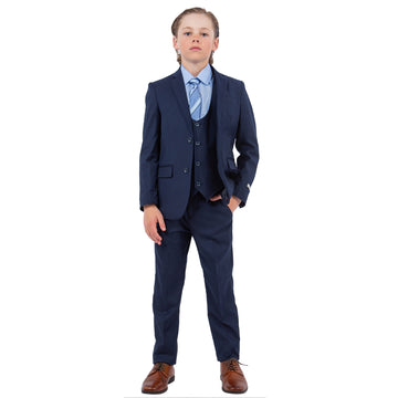 Stacy Adams Boy's 5pc Navy Solid Suit