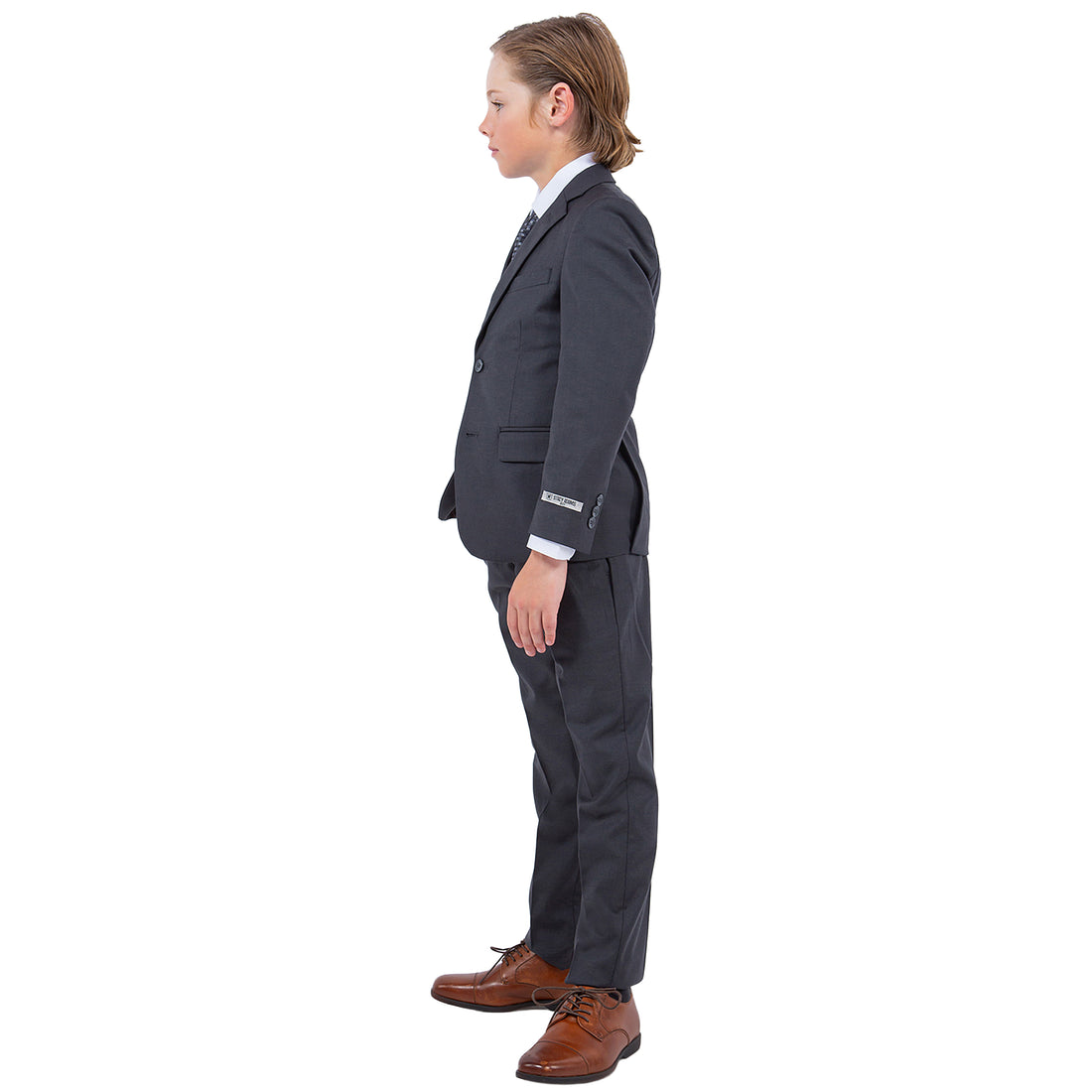 Stacy Adams Boys 5-Piece Charcoal Grey Suit Set