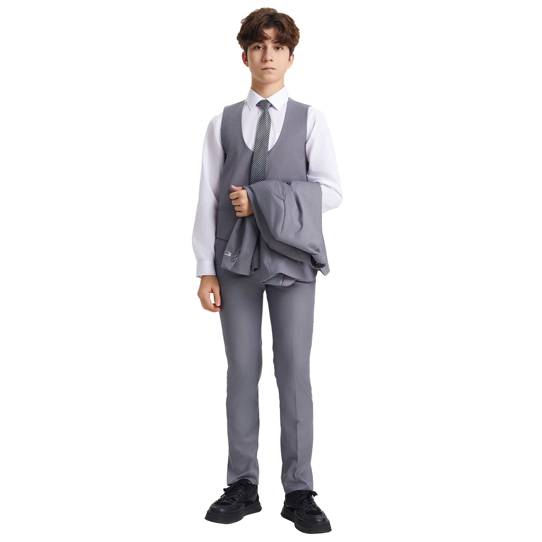 Stacy Adams Boys 5-Piece Grey Suit Set