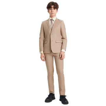 Stacy Adams Boys 5-Piece Tan Suit Set