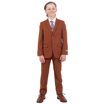 Stacy Adams Boy's Light Brown 5pc Solid Suit
