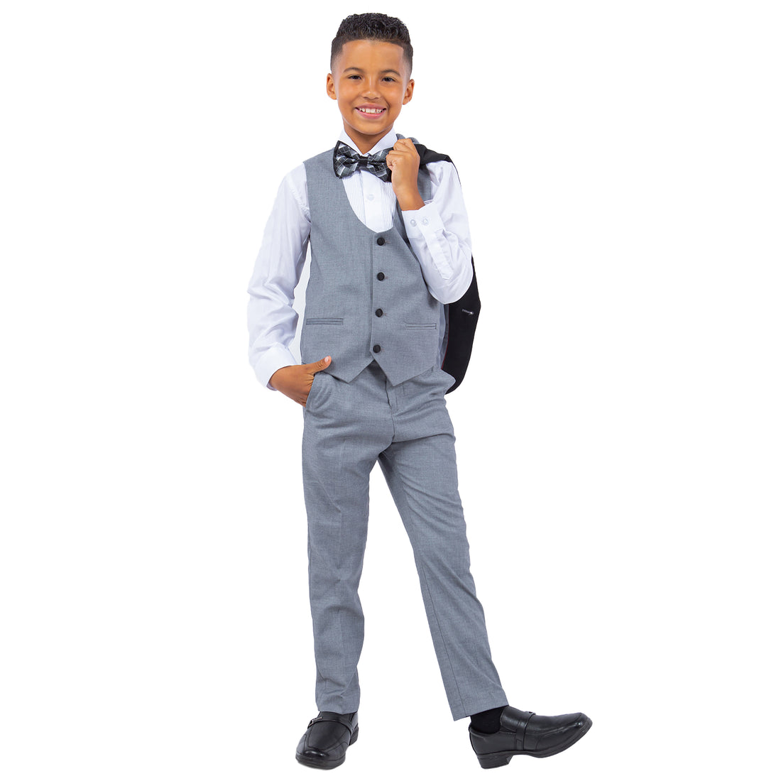 Stacy Adams Medium Grey 5 pc Tuxedo Kids Suit