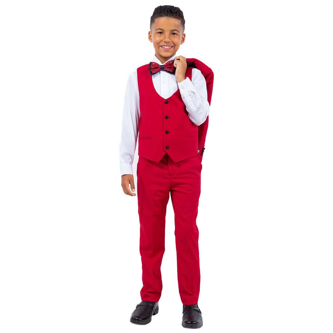 Stacy Adams Red 5 pc Tuxedo Kids Suit