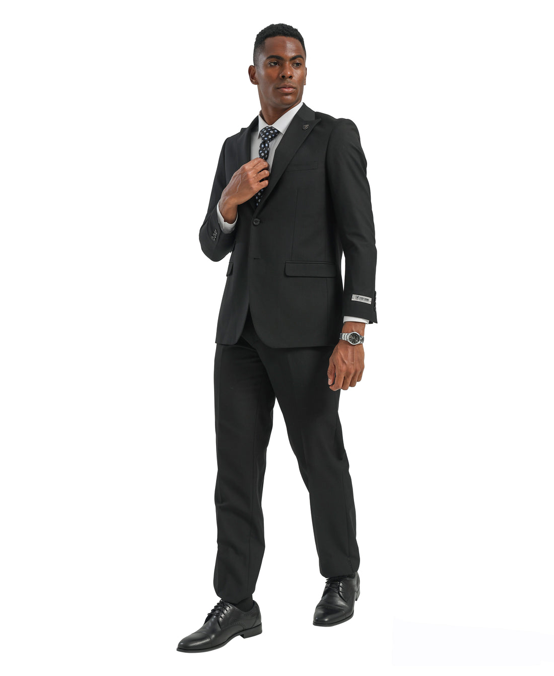 Mens Suit 2pc Black Slim Fit Notch Lapel Suits