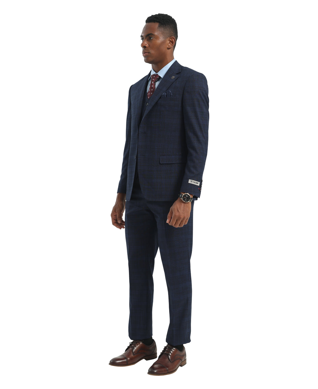 Men's Suit Navy Peak Lapel 3pc Suits