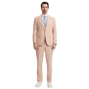 Men's Stacy Adams Hybrid-Fit 3pc Blush Suit Set