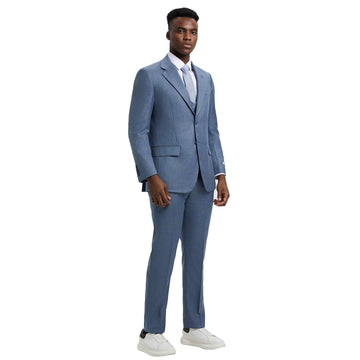 Men's Stacy Adams Ocean Sharkskin 3-Piece Suit