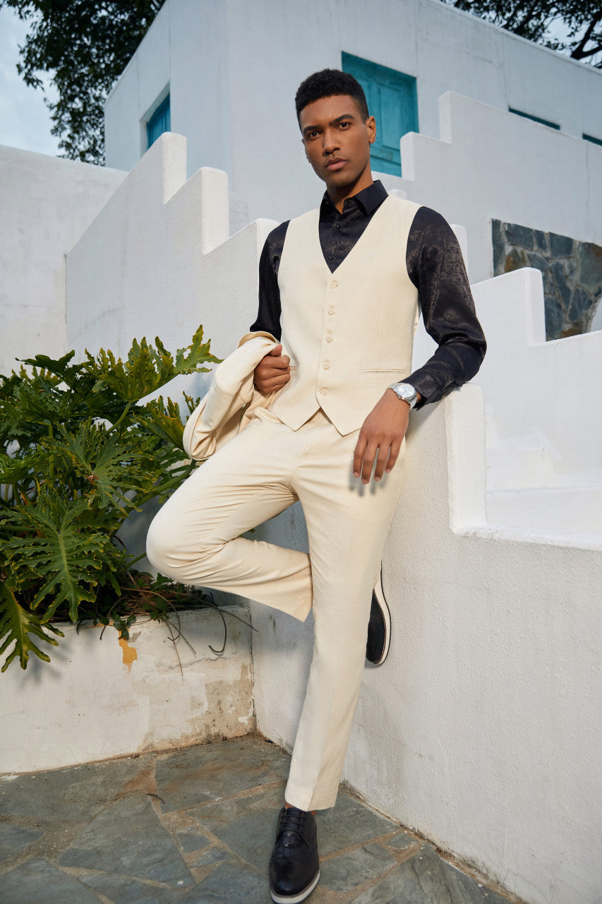Stacy Adams Modern Fit Tan 3-Piece Suit