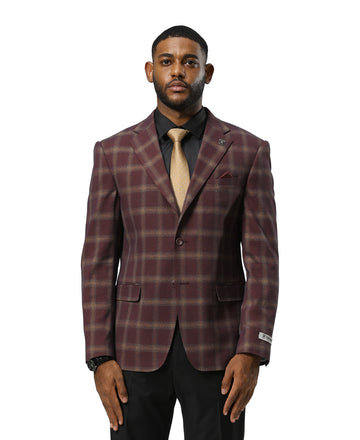 Mens-jacket Windowpane by Stacy Adams