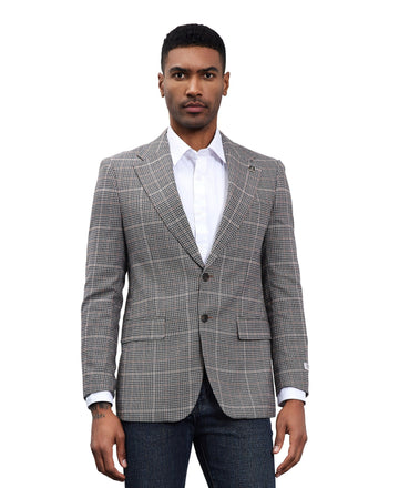Mens-jacket Windowpane Plaid by Stacy Adams