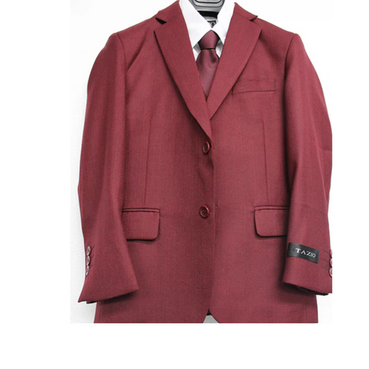 Classic Boy Suit 5 Piece Set Burgundy