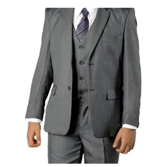 "Jacob" Kids Mid-Grey 5-Piece Suit Tazio