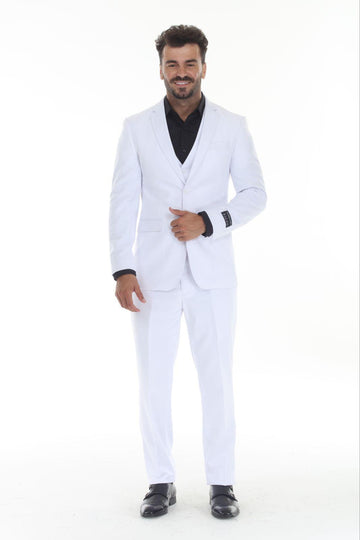 Rizza  3-Piece White Slim Fit Suit