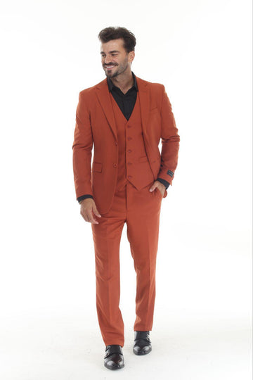 Rizza 3-Piece Red Slim Fit Suit