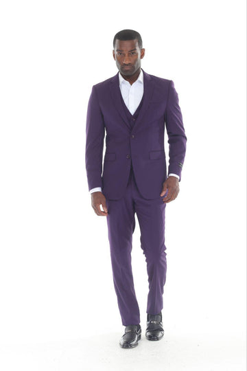 Rizza 3-Piece Purple Slim Fit Suit