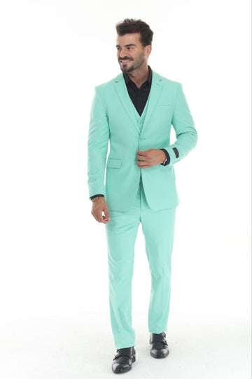 3-Piece Mint Green Slim Fit Suit