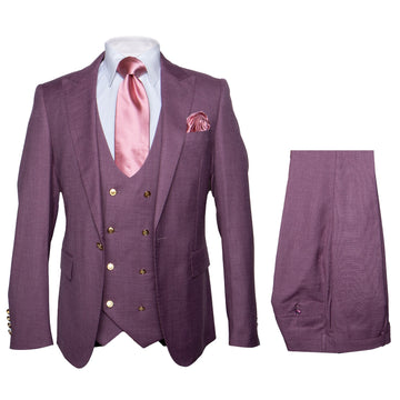 Rossi Man Slim Fit 3-piece Suit Hot Pink