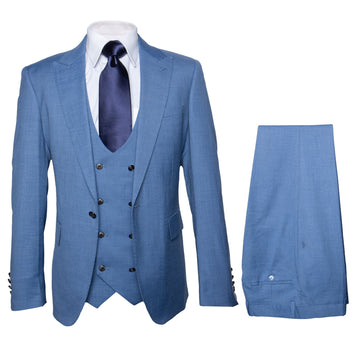 Rossi Man Slim Fit 3-piece Suit Blue