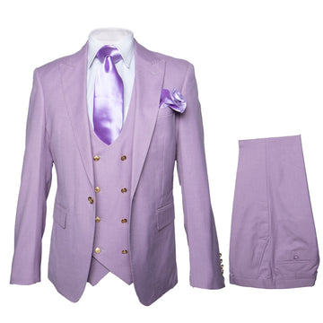 Rossi Man Slim Fit 3-piece Suit Solid Lavender