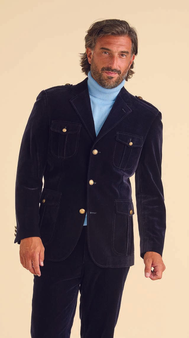 velvet military blazer