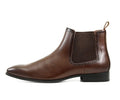 Amali Hayes Brown Men's Wingtip Chelsea Boots in Premium Genuine Brown Leather with Brogue Detailing, Elastic Side Panels, Slip-On Design, and Durable Rubber Sole for Business, Weddings, and Formal Wear