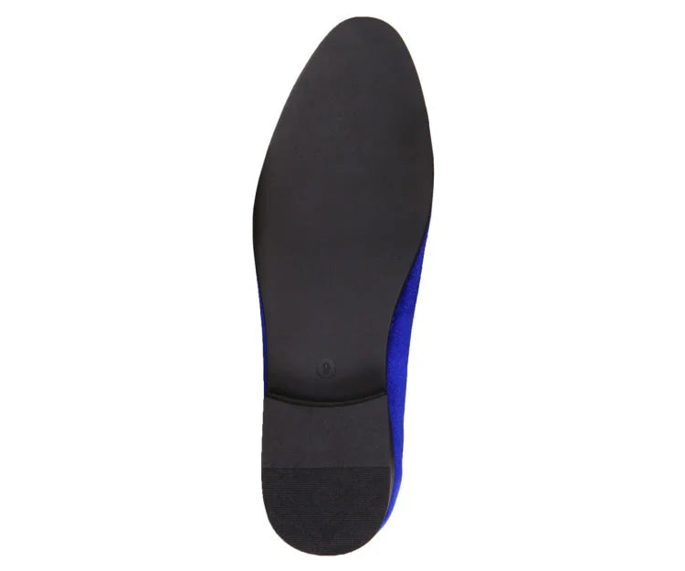 Black shoe sole with blue lining on a white background