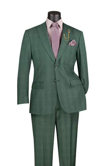 Men’s Forest Green Suit – Modern Fit 2 Piece Textured Suit