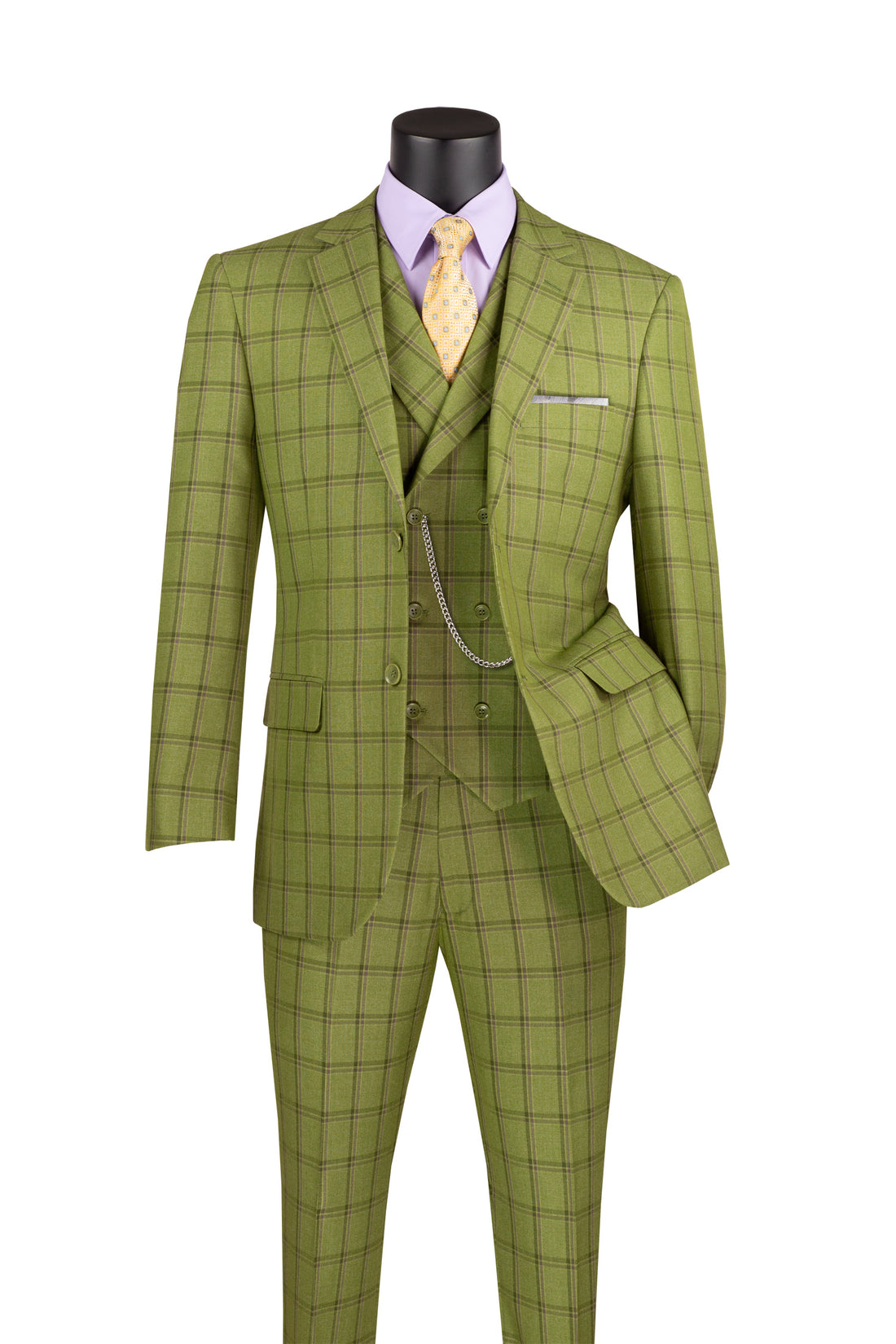 Men’s 3-Piece Windowpane Suits