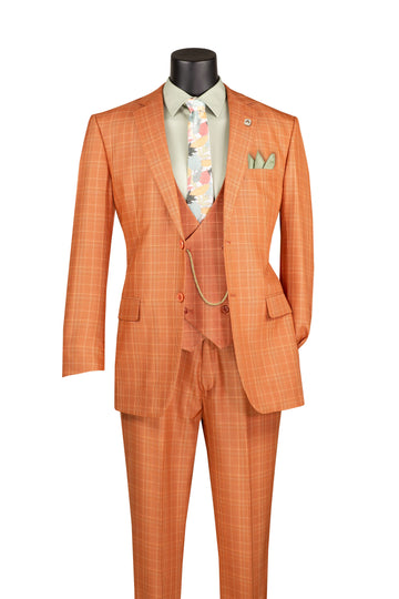 Men’s 3 Piece Plaid Suit