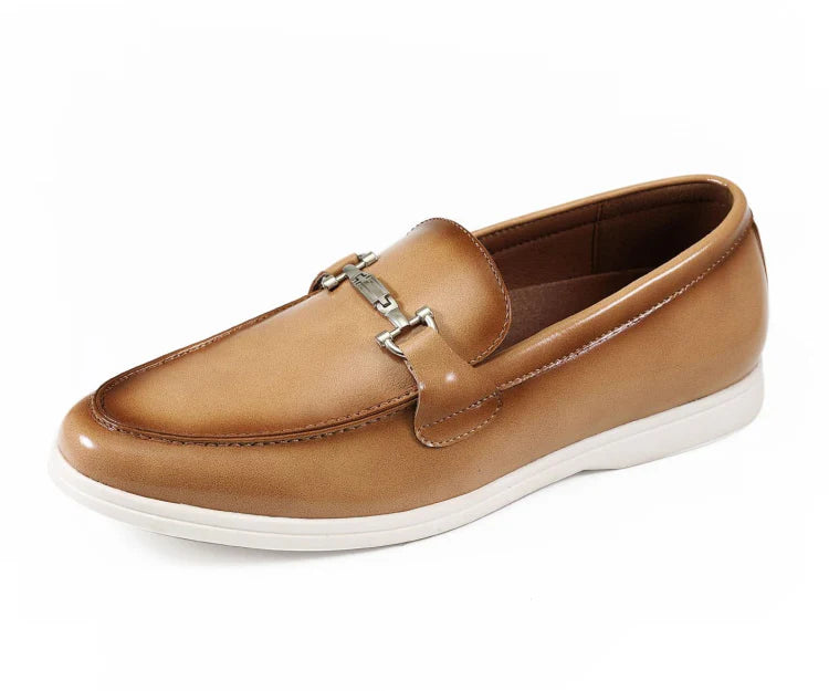 Amali Leather Cahil Beige Shoes