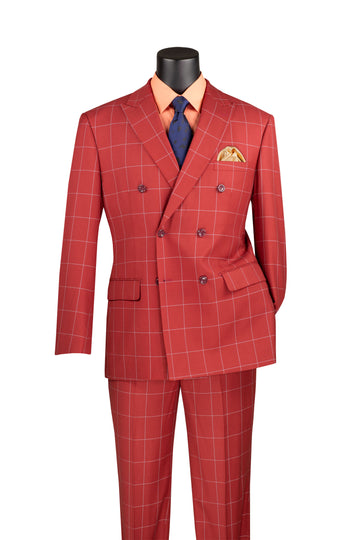 Windowpane Double-Breasted Suit