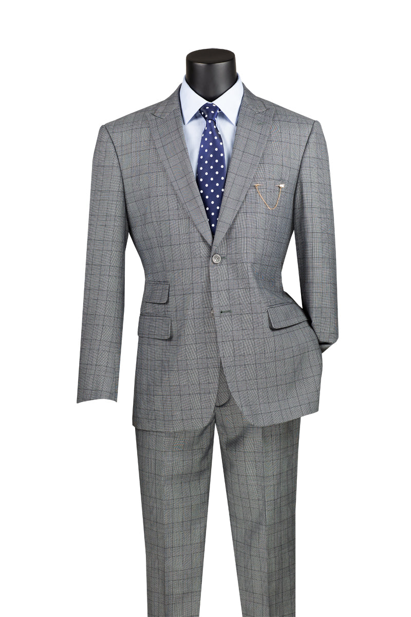 Men’s Slim Fit Plaid Suit