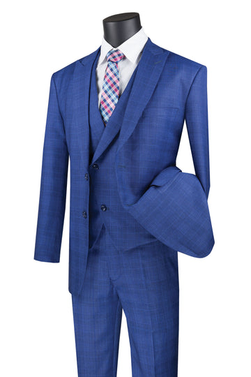Modern Men’s Plaid 3-Piece Suit