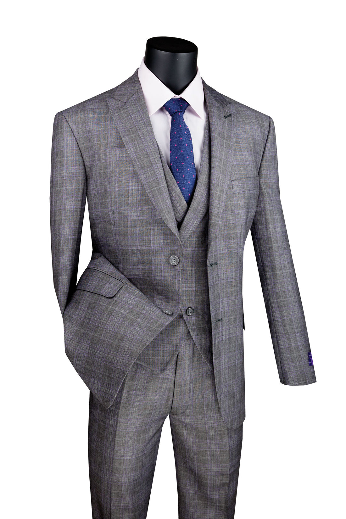 Modern Men’s Plaid 3-Piece Suit